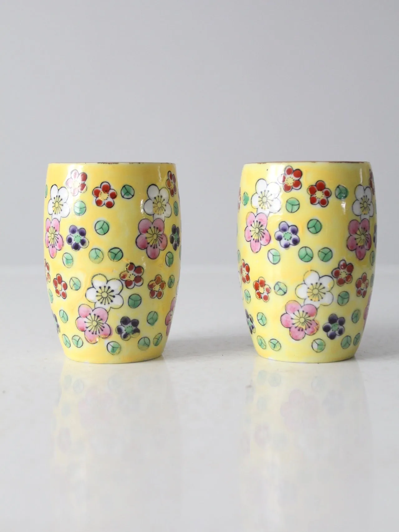 vintage ceramic Viking vases pair